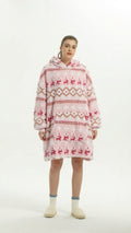 Cozy Oversized Fleeced Christmas Hoodie Blanket