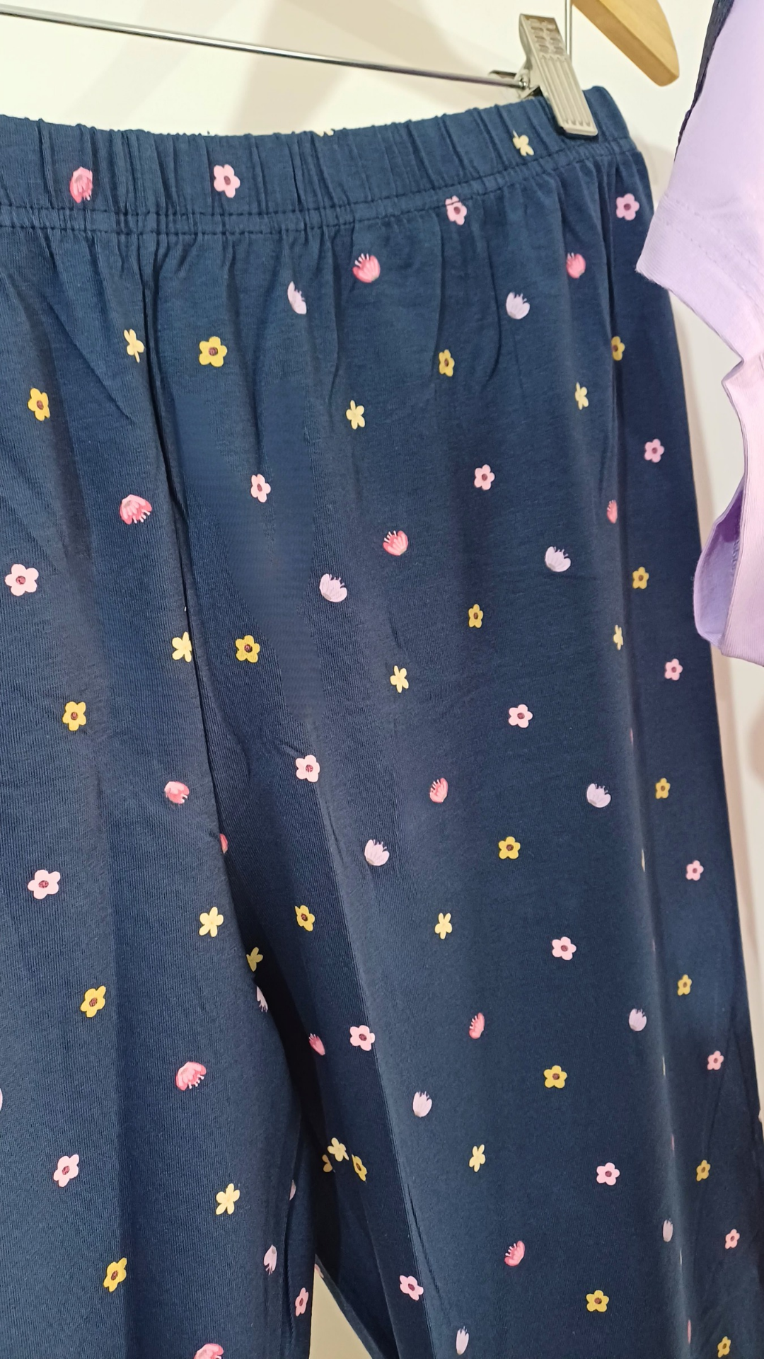 Lilac & Navy Floral Cotton Pajama Set