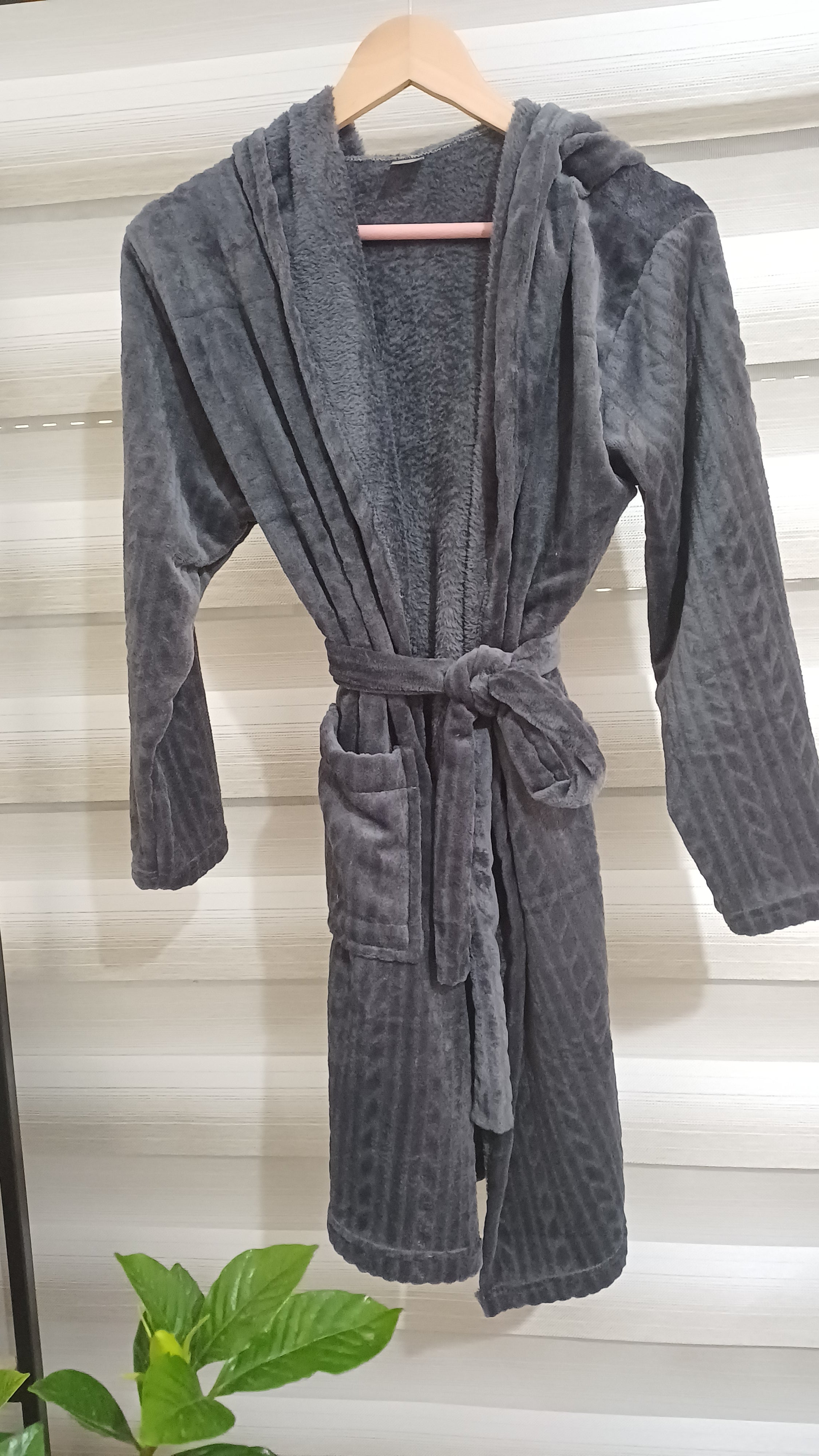 Dark Grey Soft Wool Robe