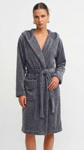Dark Grey Soft Wool Robe