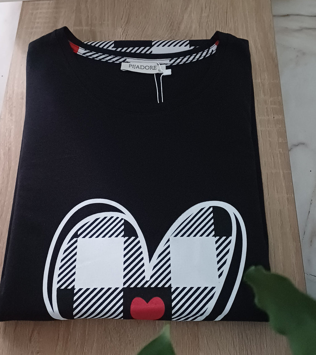 Midnight Heart Plaid Cotton Pyjama Set