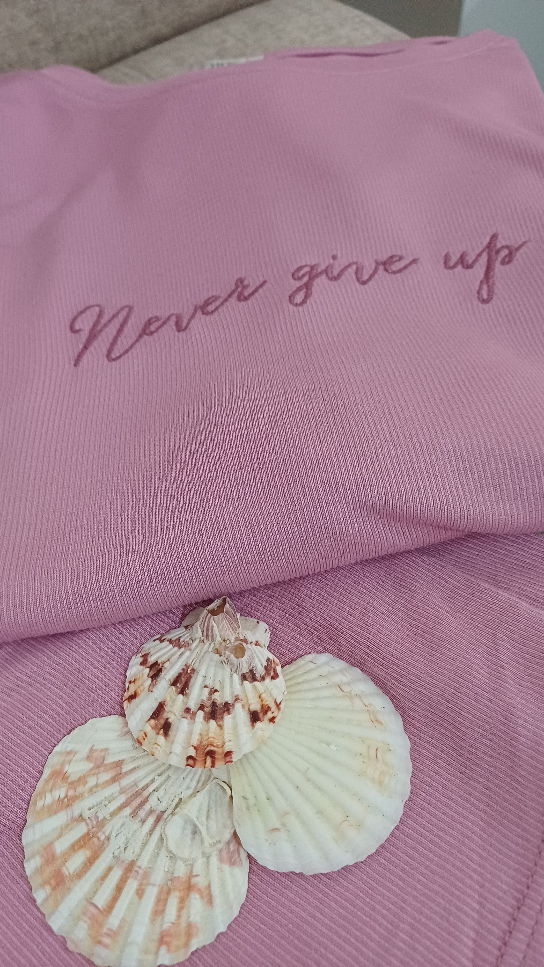 "Never Give Up" Ribbed Lounge Set