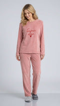 "Bonjour Amour" Velvet Pyjama set