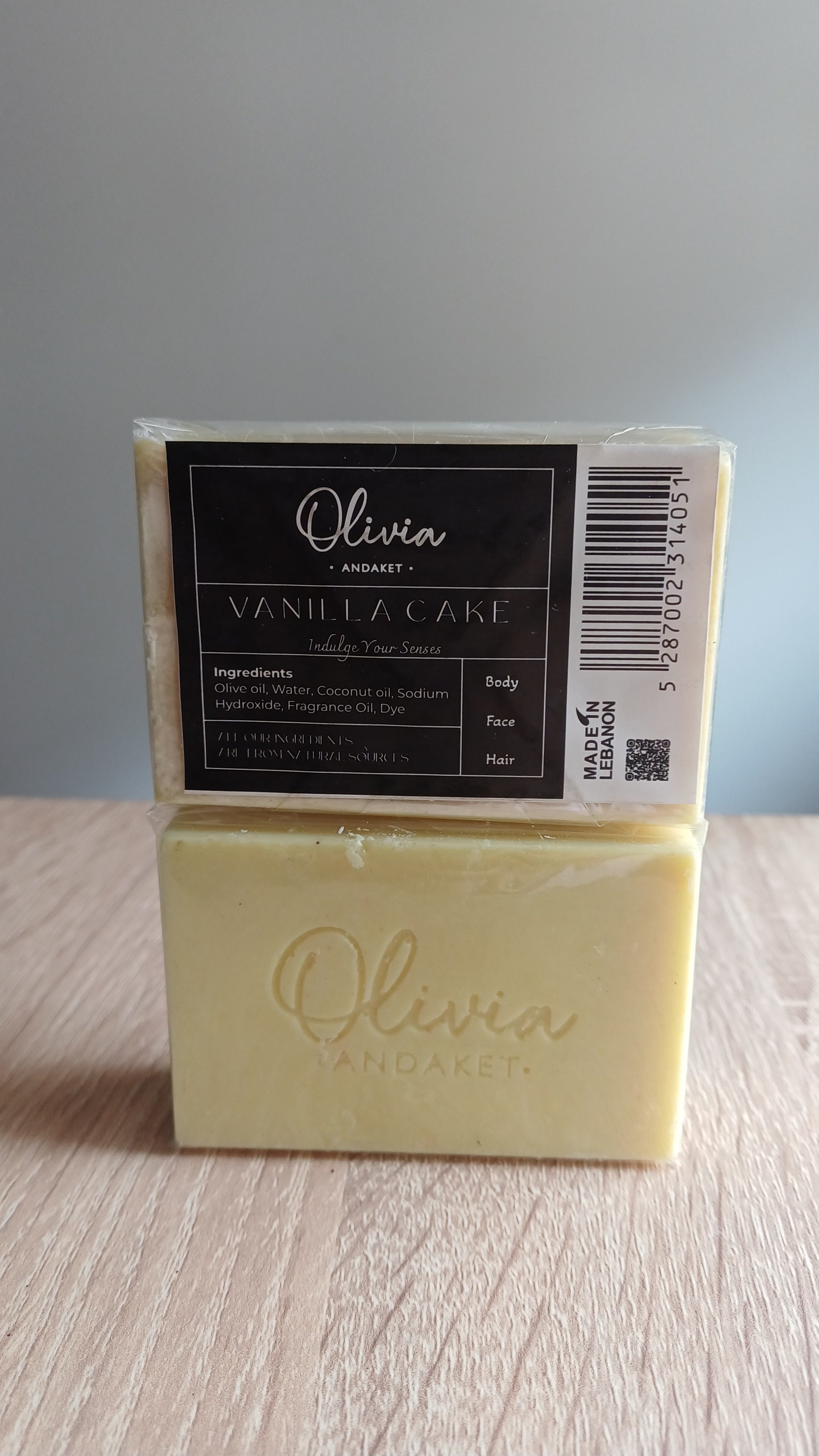 Olivia Andaket Olive Oil Soap Bar - Vanilla Cake