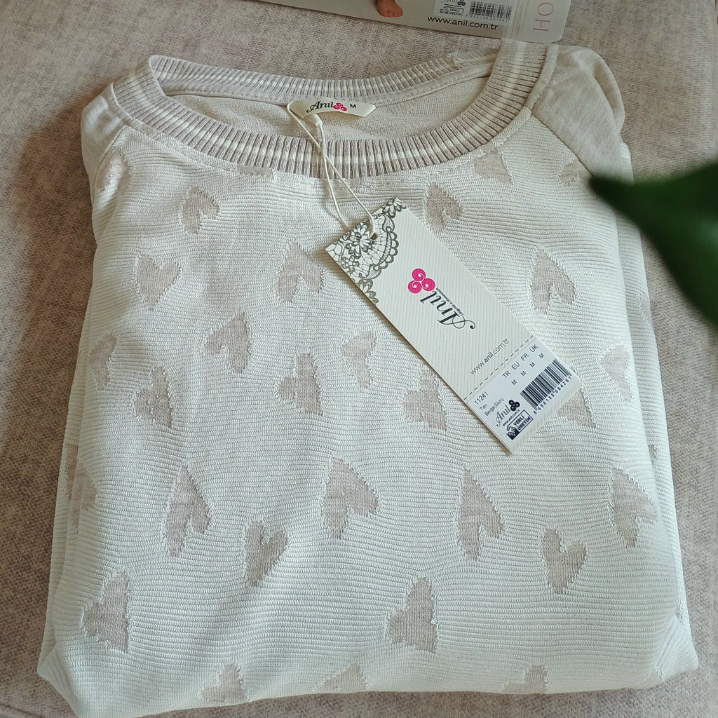 Cloud-Soft Heart Print Loungewear set