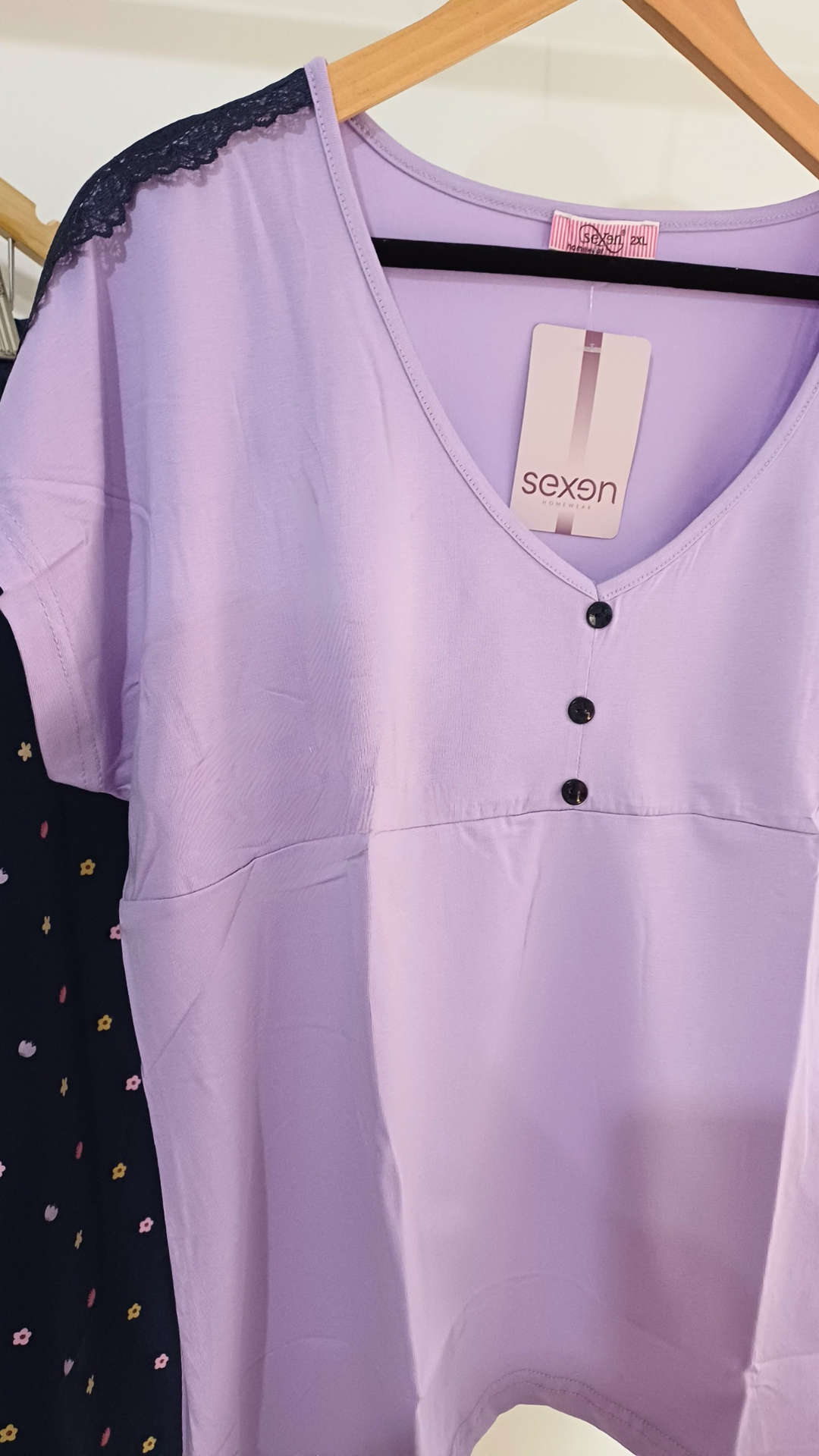 Lilac & Navy Floral Cotton Pajama Set
