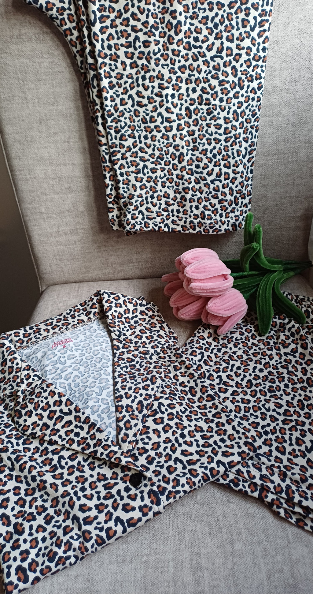 Leopard Print 3pcs Cotton PJ set