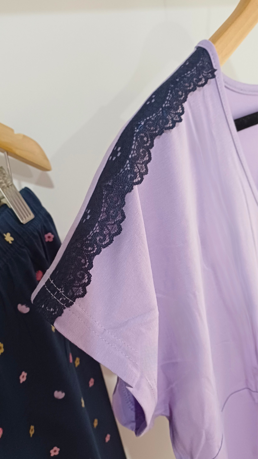 Lilac & Navy Floral Cotton Pajama Set